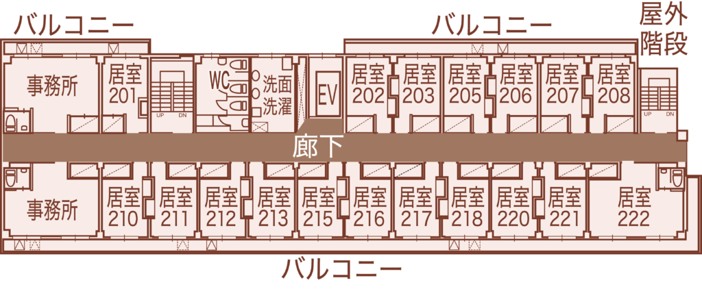 メディホス川崎大師2階平面図